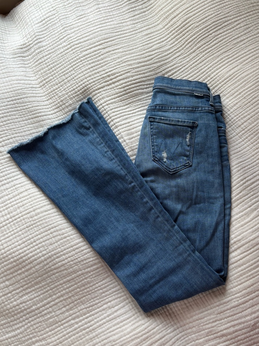 MOTHER Jeans “The Weekender Fray” Flare Jeans